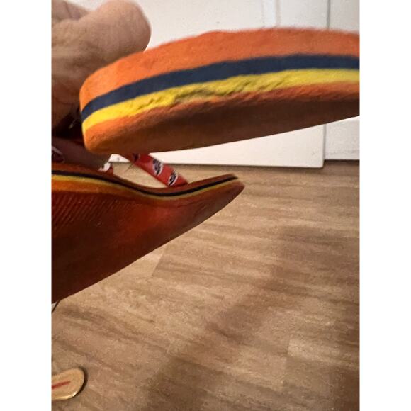 Vera Bradley Rio Orange Flower Print Flip Flops Sz 7.5 - Picture 3 of 11